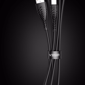 VEGER kabelis USB A uz Type C 2,4A V104 1,2 m melns