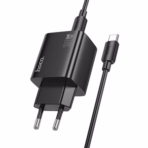 Lādētājs viedtālrunim Hoco 2 x USB C + 2 x USB A QC3.0 PD 3A 30W + kabelis USB C uz USB C N56 melns