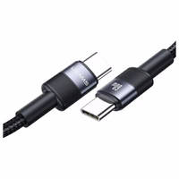 USAMS Kabelis USB-C uz USB-C 60W 1.2m Aluminum Alloy Data Cable SY Series SJ724USB01 (US-SJ724)