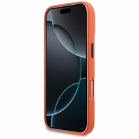 BMW maciņš for IPHONE 17 Pro saderīgs ar MagSafe BMHMP17L25PFWKCKO (PU W/ Metal Logo) oranžs