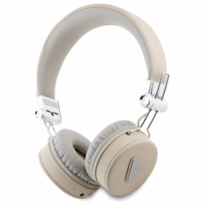 Накладные наушники Guess Bluetooth ENC GUBH70PGTSPSE бежевые Grained Classic Round Shape