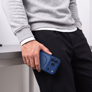 Tech-Protect MagPeak MagSafe CC maciņš, paredzēts iPhone 18 Pro Max / 17 Pro Max, matēti tumši zils