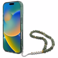 Guess IML Glitter With Pearl Strap Magnētiskais viedtālruņa apvalks MagSafe iPhone 16 Pro Max - zaļš