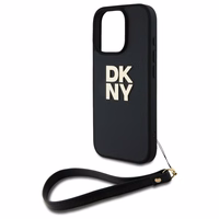 DKNY Wrist Strap Stock Logo viedtālruņa apvalks iPhone 16 Pro - melns