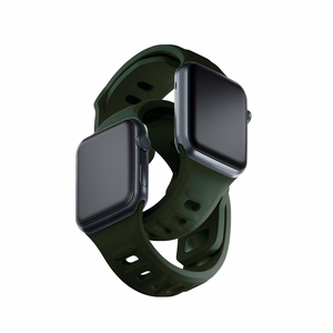 3mk silikona siksniņa Apple Watch, 42/44/45/46/49 mm, tumši zaļš, lielais izmērs
