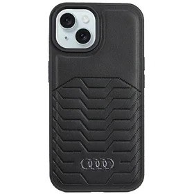 Audi Sintētiskās ādas viedtālruņa apvalks ar Magnētisko iPhone 15/14/13 - melns