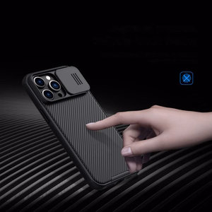 Nillkin CamShield Pro Case iPhone 14 Pro Max бронированный чехол с защитой камеры синий