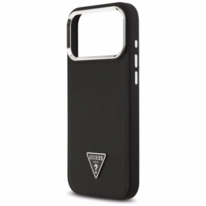 Guess Graudains Trīsstūra logotips Magnētiskais apvalks viedtālrunim iPhone 17 Pro Max - melns