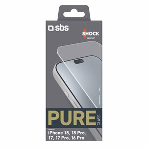 SBS Pure Glass rūdīts aizsargstikls modelim iPhone 18 / 18 Pro / 17 / 17 Pro / 16 Pro