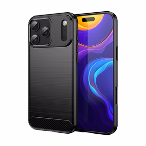 Carbon viedtālruņa apvalks iPhone 17 Pro - melns