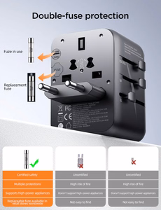 Universālais ceļojumu lādētājs Joyroom JR-TCW01 15W 3xUSB-A/USB-C melns