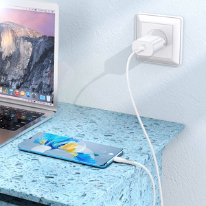 Lādētājs Hoco N22 25W USB-C + USB-C uz USB-C kabelis 1.0m, balts