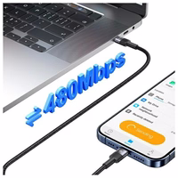 USAMS Kabelis USB-C uz USB-C 60W 1.2m Aluminum Alloy Data Cable SY Series SJ724USB01 (US-SJ724)