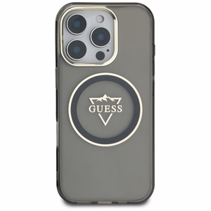 Guess IML Metal Mountain Logo MagSafe iPhone 16 Pro Case - Black