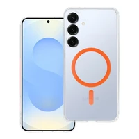 Drop Glue Krāsains Gredzens Magnētiskais Viedtālruņa apvalks saderīgs ar MagSafe SAMSUNG S25 PLUS oranža