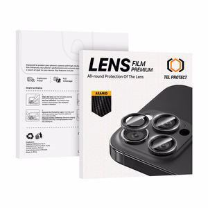 Rūdītais stikls Tel Protect 3D objektīva Aramid sērija kamerai Iphone 15 Pro/15 Pro Max (3 objektīvi)