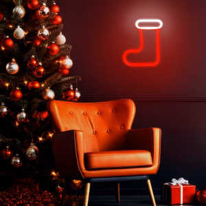 Neon LED CHRISTMAS SOCK balts sarkans FLNE23 Forever Light