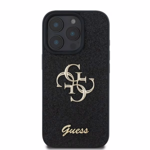 Guess Fiksētais spīdīgais 4G apvalks iPhone 16 Pro Max (m) - melns