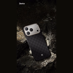 Melns Benks Magnetic Armor Air Armor Grid 600D kevlara vāciņš ar metāla rāmi (C.K.FL.AP.BK.0072), paredzēts iPhone 18 Pro / iPhone 17 Pro
