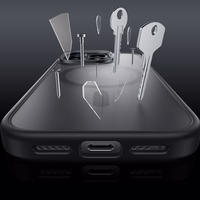 Benks Magnētiskais Mist apvalks ar metāla rāmi iPhone 16 pelēks