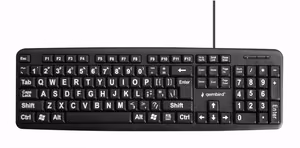 Стандартная USB клавиатура ENG с крупными буквами чёрная KB-US-103 GEMBIRD