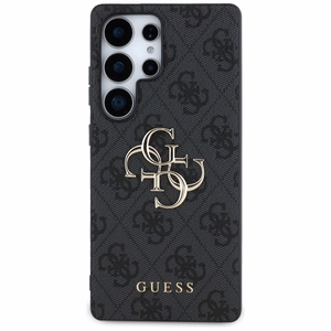 Guess Big 4G Logo Classic Logo viedtālruņa apvalks Samsung Galaxy S25 Ultra melns