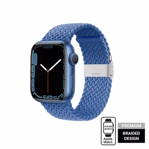 Crong Wave Band pīta siksniņa Apple Watch 38 / 40 / 41 mm un 42 mm (Series 10 / 11) modeļiem, zila