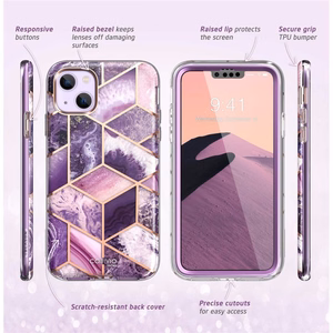 Supcase Cosmo viedtālruņa apvalks iPhone 14 Plus - rozā marmors