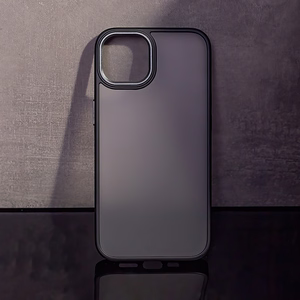 Satīna matēts viedtālruņa apvalks iPhone 15 Plus 6,7" melns