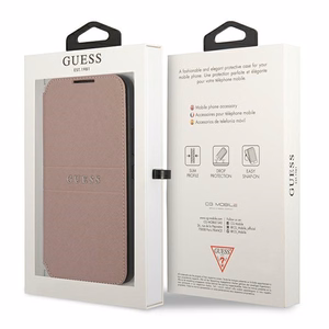 Viedtālruņa apvalks Guess GUBKS22MPSASBPI S22+ S906 rozā Saffiano Stripes
