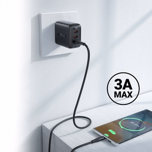 Acefast USB kabelis - USB Type C 1.2m, 3A melns (C3-04 melns)