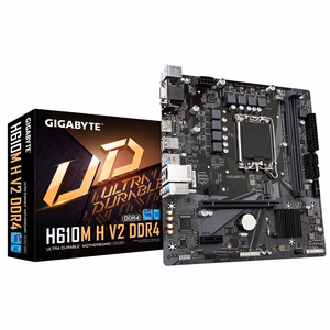 GIGABYTE H610M H V2 mātesplate - atbalsta Intel Core 14. paaudzes procesorus, 4+1+1 hibrīdais digitālais VRM, līdz 5600MHz DDR5, 1xPCIe 3.0 M.2, GbE LAN, USB 3.2 Gen 1