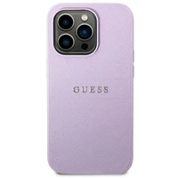 Guess Saffiano siksniņas viedtālruņa apvalks iPhone 14 Pro - violets