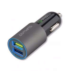 Auto lādētājs Rapid 30W ar Quick Charge, matēts pelēks