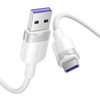 USB 2.0 A uz USB-C 6A Vention CTOWF 1M kabelis (balts)