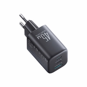 Joyroom JR-TO1 GaN 45W USB-C Lightning USB-A sienas lādētājs melns