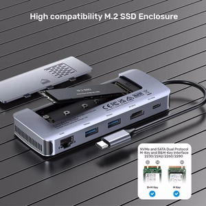 UNITEK aktīvs USB-C sadalītājs 10Gbps, M.2, HDMI, PD 100W