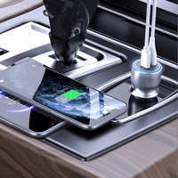 Dudao R4Ultra 120W Power Delivery Quick Charge LED Car Lādētājs USB-A USB-C - Gray