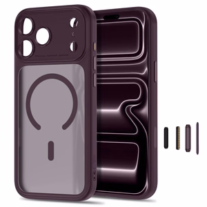 Tech-Protect MagPeak MagSafe CC maciņš, paredzēts iPhone 18 Pro Max / 17 Pro Max, matēts tumšā ķiršu krāsā
