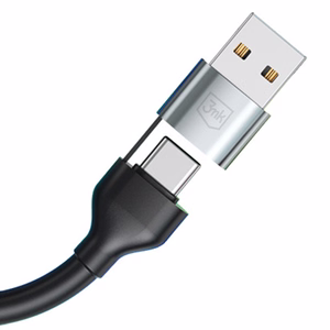 3mk Hyper Cable N-SERIES 6 in 1 USB-C / USB-A uz USB-C / Lightning / Micro 1.2m QC 3.0 9V / 2A 18W - melns