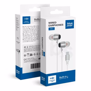 Wire earbuds USB C (DAC) Blue Star M09C 1,2 m white
