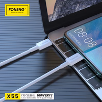 Foneng Kabelis X55 - Type-C uz Type-C - PD 60W 2 m balts