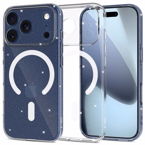 Tech-Protect FlexAir Magnētiskais viedtālruņa apvalks iPhone 17 Pro - Caurspīdīgs ar spīdumiem