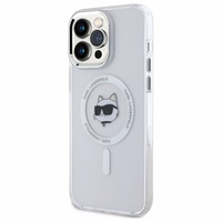 Karl Lagerfeld IML Metāla Choupette galva MagSafe apvalks iPhone 14 Pro Max - balts