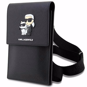 Karl Lagerfeld Rokassoma KLWBSAKCPMK melna/melna Saffiano Karl & Choupette
