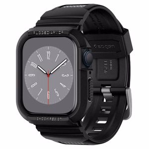 Spigen Rugged Armor Pro Case with Strap for Apple Watch 4 / 5 / 6 / 7 / 8 / SE (44/45 mm) - Black