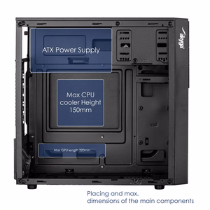 Akyga Obudowa Micro ATX AK19BK USB-C + USB 3.0 + 2x USB 2.0 czarna bez PSu Micro Tower Black