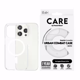 CARE by PanzerGlass Urban Combat apvalks MagSafe iPhone 15 Pro - balts