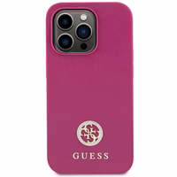 Guess GUHCP15XPS4DGPP iPhone 15 Pro Max 6.7" rozā/rozā cietais apvalks Strass Metāla Logotips