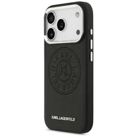 Karl Lagerfeld Point & Metal Logo Magnētiskais viedtālruņa apvalks iPhone 17 Pro - Melns